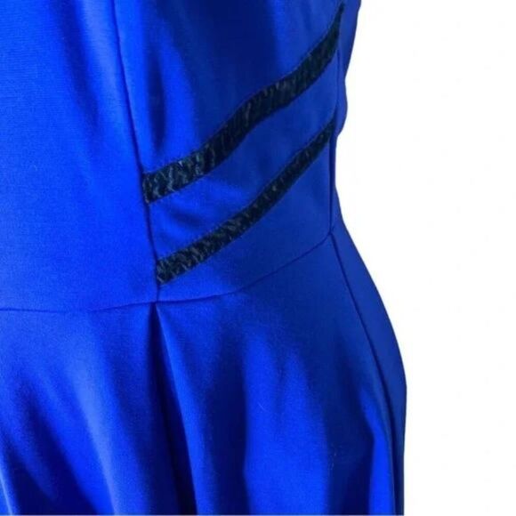 Teeze Me Sapphire Blue Skater Skirt Mini Dress Women Sz Small Zip Closure Solid - Picture 6 of 7